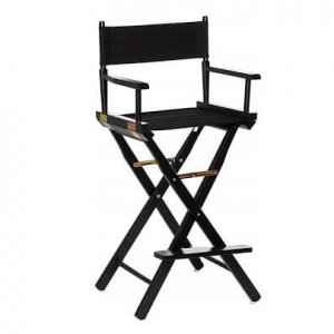 5001-Bar Stools Directors Chairs Black with Black Frame