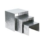 Riser Polished Stainless Hammered - First Level 6” L X 6” W X 4”H