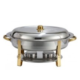 Stainless With Gold Trim 8 Qt - 5qt Oval