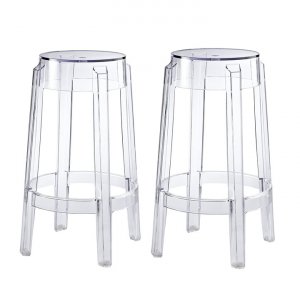 4000-Bar Stools Clear Ghost Backless