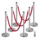 103 Chrome Stanchion With Red And Black Ropes