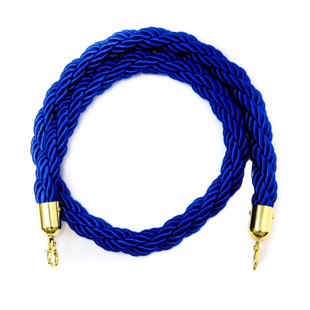 Stanchion Ropes Blue With Gold Tip Party Rentals NYC Party Rental