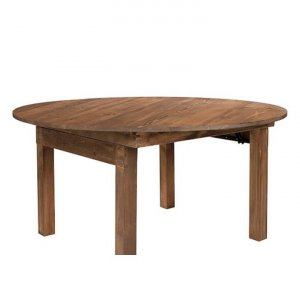 Rustic Farm Round Solid Pine Folding Table