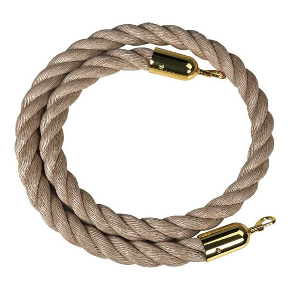 Stanchion Rope Braided-Hemp with Gold Ends