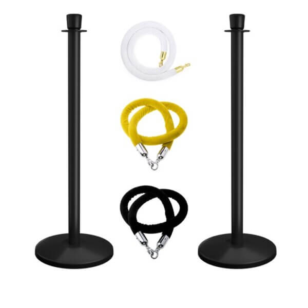 100 Black Stanchion with Ropes