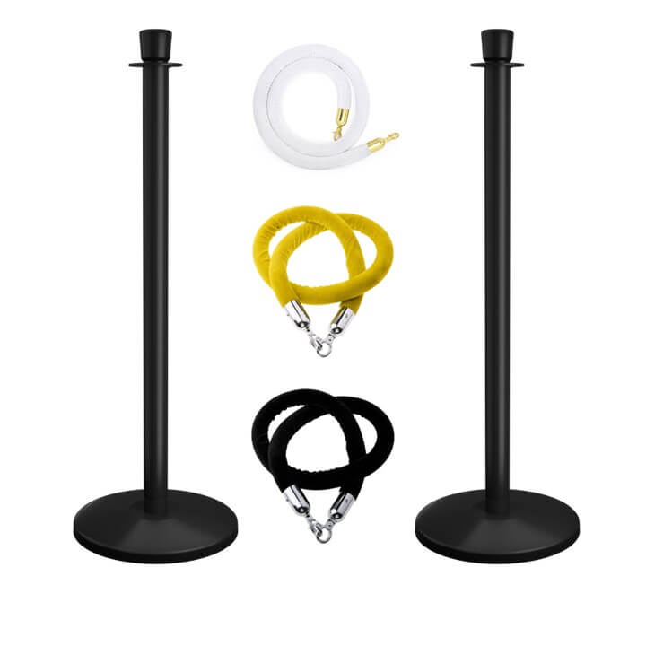 100 Black Stanchion with Ropes